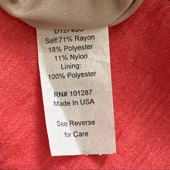 Alexia Admor New York Dress Tangerine Taupe Beaded Neckline Sleeveless Small - Picture 11 of 13